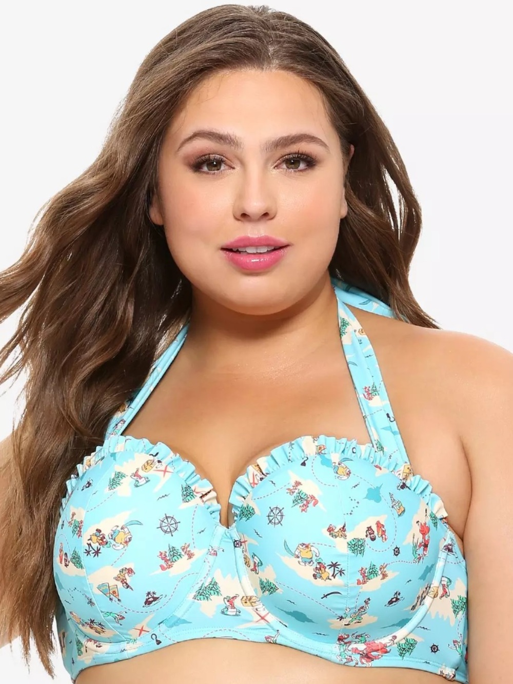 Hot Topic Disney Peter Pan Never Land Map Halter Swim Top Plus Size